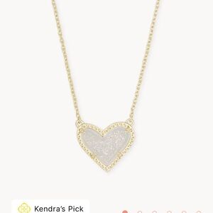 kendra scott ari heart gold necklace iridescent dusty